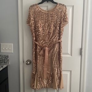Rose gold sequin dress